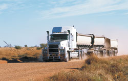 Move over for road trains, they can't and won't get out of the way.